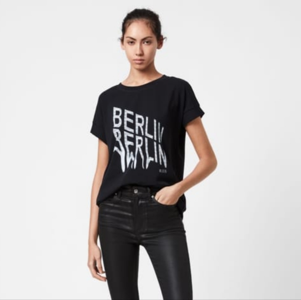 All Saints Imogen 'Berlin Berlin' black t-shirt
